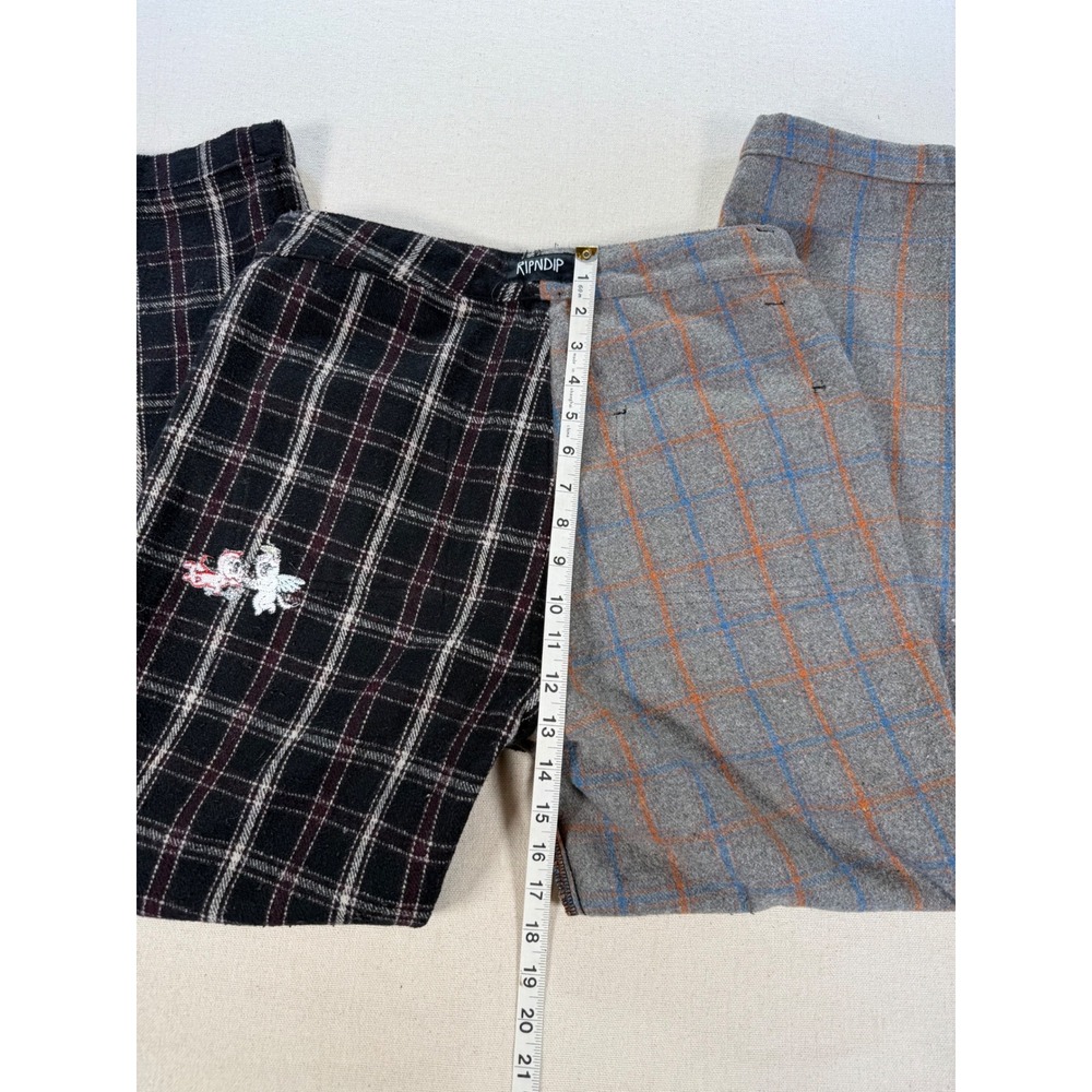 RipNDip Split Plaid Pants Mens/Uni 30" Wool Blend Two Tone Black Grey Streetwear - Picture 11 of 13
